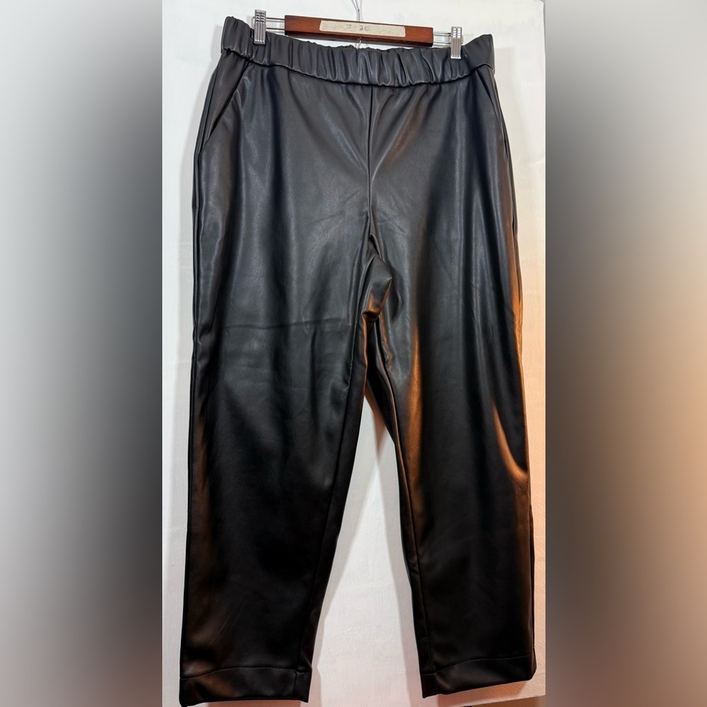 a new day Women’s Size Large Black Faux Leather Pants
